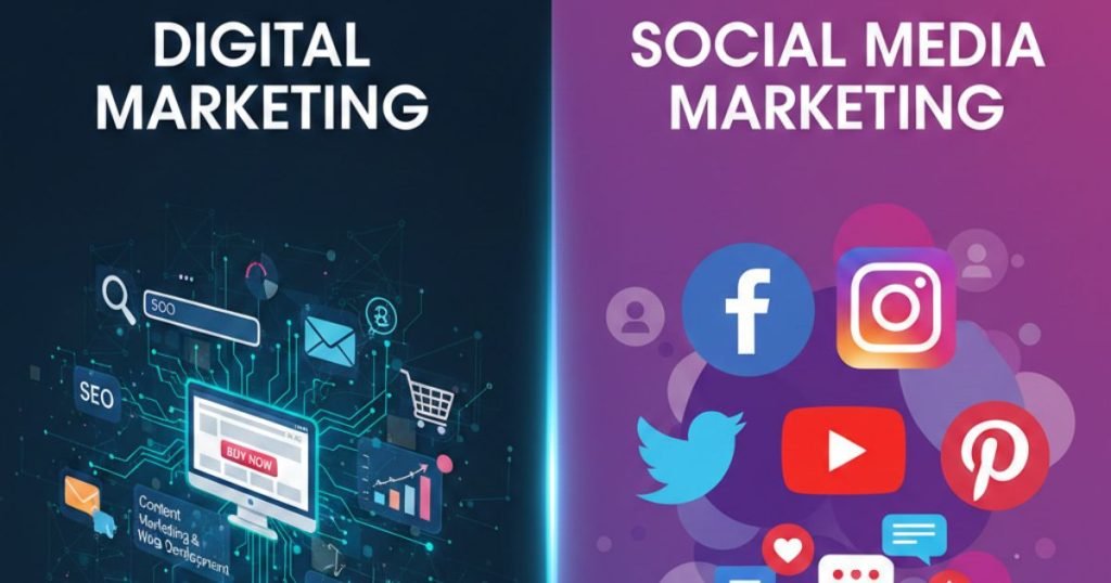 Digital Marketing vs Social Media Marketing: Key Differences